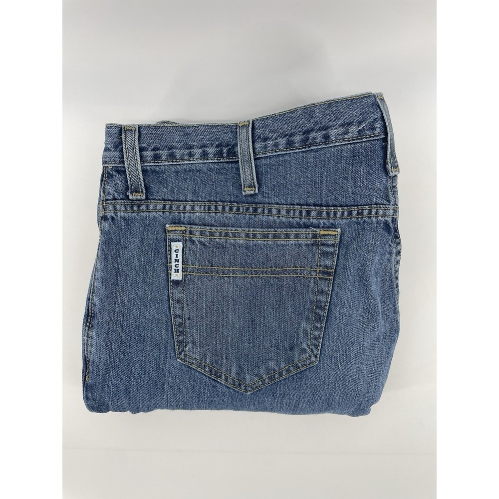 Cinch Jeans Mens 42(40)x34 Blue Straight Leg Denim Cowboy Western Rodeo Ranch